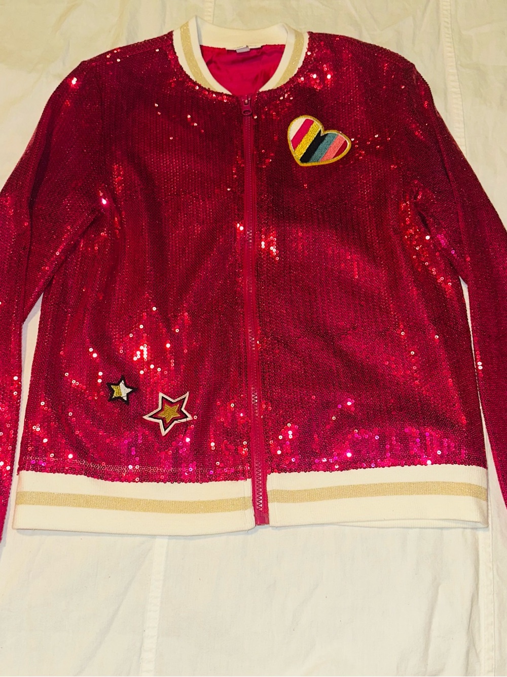 Colorful Planet Girls 14/16 Hot Pink Sequin Bomber Jacket